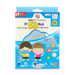 Khẩu trang 5D cho bé kháng khuẩn hộp 10 cái nhiều màu sắc họa tiết hoạt hình vui nhộn hàng cao cấp không xù lông không đau tai đạt chứng nhận của bộ y tế | Như Ý Company (Màu ngẫu nhiên)