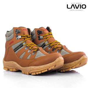 Sepatu Safety Boots Pria Ujung Besi Model Sport Sol Rubber Anti Slip Lavio Armo
