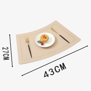 Fan-Shaped Western Placemats Chinese Oil-Proof And Heat-Insulating Table Mats Light Luxury Leather Placemats