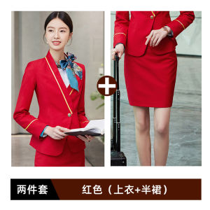 Aviation College Stewardess Uniform Business Wear Mens and Womens Same Suit Suit Ho Front Desk High-Speed Rail Restaurant Work Clothes