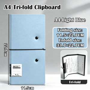 A4 Tri-fold Foldable Clipboard Space‑Saving Portable Document Organizer Nurse Pocket Outdoor Worker