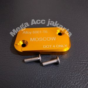 PROMO Cover Tutup Minyak Rem Full CNC MOSCOW Honda Beat Vario Lama SUPRA dll BAUT SILANG FREE 2 PCS BAUT PEMASANGAN