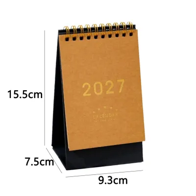 NOBLELUX Standing 2027 Desk Calendar Monthly Layout Multi-function Desktop Paper Calendar Simple Style Coil Calendar Home Office