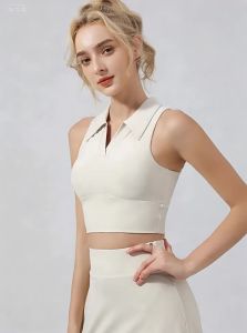 Shipped from China [BIN]Airs  New Temperament POLO Collared Tennis Vest Sports Fitness Clothing Yoga Vest with Chest Pad