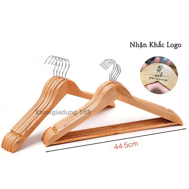 Móc Gỗ Treo Quần Áo Gỗ Vàng Cao Cấp 44.5cm ( 10 móc ) | Lazada.vn