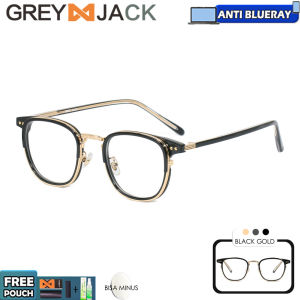 Grey Jack Kacamata Antiradiasi Blueray Acetate Kotak Vintage Keren Bisa Minus Antiradiasi Blueray Photocromic Bluecromic Ringan Stylish  9056