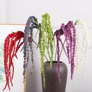 NCNC(OKDEALS01) 120cm Artificial Foam Flower Vine 8 Fork Handmade Green Plant Floral Arrangement Accessories Plastic Artificial Wisteria Wedding Backdrop Decor
