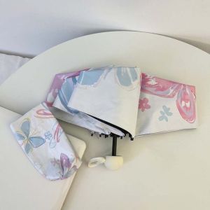 DFYER56 UV Protection Butterfly Automatic Umbrella Sunscreen Windproof Folding Sun Umbrella Ins Style Rainproof Butterfly Rain Umbrella Outdoor