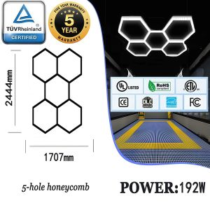 Bright Hexagon LED Honeycomb Lights for Garage Workshop Car Detailing Studio Ceiling