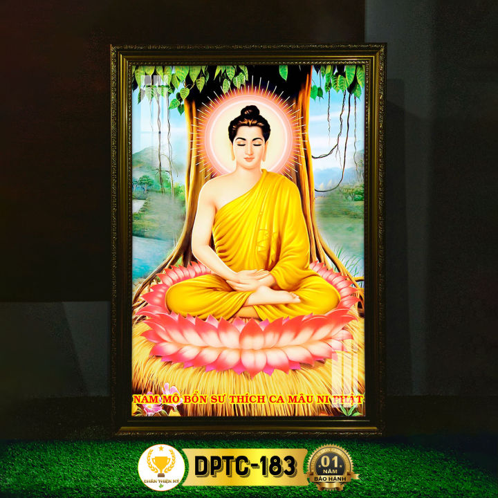 Tranh Phật Thích Ca Có Đèn CHÂN THIỆN MỸ, Treo Tường Trang Trí Bàn Thờ ...