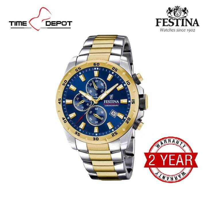 Festina F20562 2 Chronograph Two Tone Stainless Steel Strap Watch For Men Lazada PH