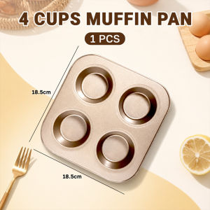 Gold Colour Bakeware Cake Mould 4/6/12 Holes Mini Muffin Cookie Acuan Pans Non-Stick Steel Baking Pan