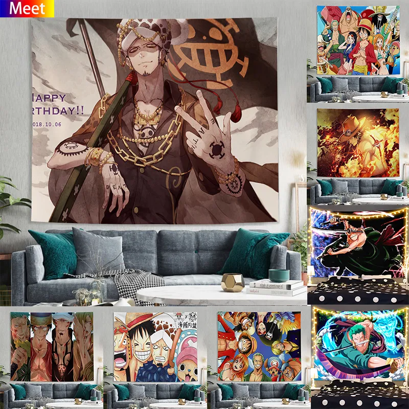 Anime One-Piece Wall Tapestry Beach Rugs Furniture Including