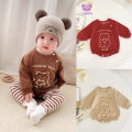 Body chip dài tay Hình Gấu đáng yêu cho bé, Quần áo sơ sinh kèm quần tất chất cotton mềm mịn, Bodysuit cho bé từ 0-12M. 