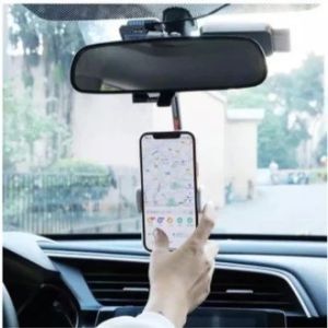 Holder Hp Mobil Jepit Spion Kaca Tengah 360 Derajat Universal Car Spion Mirror Rear View Car Seat Phone Holder
