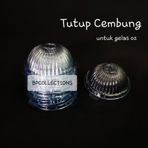 1 PAK 50pcs TUTUP GELAS PLASTIK OZ CEMBUNG BENING DOME LID CUP 10OZ 12OZ 14OZ 16OZ 22OZ 16OZ BUAH PUSPAN POP ICE BUBBLE THAI TEA GOJEK