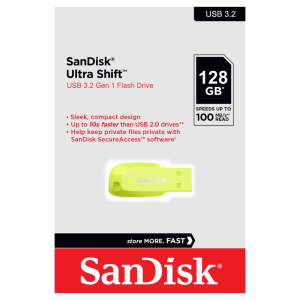 SANDISK FlashDrive Ultra SHIFT 128GB (USB3.2 Gen1) แฟลชไดร์ฟ ของแท้ ประกัน Synnex USB for คอมฯ PC Notebook (SDCZ410)