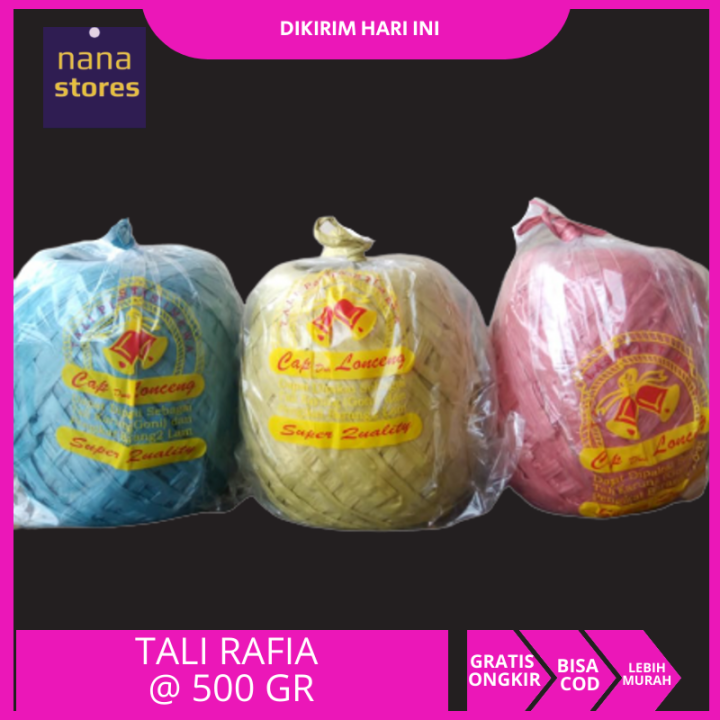 Tali Rapia, Tali Rafia Berat 500 gr, Tali Rapiah, Tali Plastik  warna warni kuat tidak mudah putus berat 500 gr