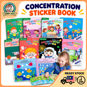 KOGGY Early Learning English Busy Book Buku Sticker Children Sticker Book Quiet Book Kids Fun Learning Educational Multiple Themes Buku Pelekat Budak Animal Dinosaur Vehicle Space Washable Animal Stickers贴纸书DIY贴纸