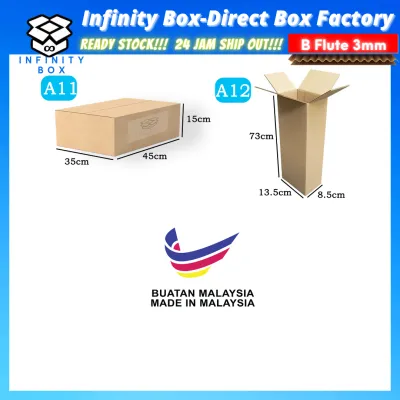 Medium Size Box-B-Flute-3MM RSC Carton Box Packaging Courier Box Kotak Karton Kotak Courier