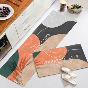 พรมเช็ดเท้า 2ชิ้น ชุด พรมปูพื้น พรมห้องครัว พรมปูพื้นในห้องครัว พรมห้องน้ำ กันลื่น ซับน้ำได้ดี นุ่มสบาย ชุดพรมเซ็ตคู่