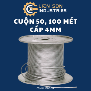 Cuộn 100 mét cuộn 50 mét Dây cáp mạ kẽm phi 4mm dùng để làm dây phơi đồ cáp kéo màn bạt che nắng - Cơ Khí Liên Sơn