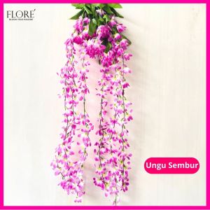 Bunga Melati Juntai Artificial 80cm/Bunga Hiasan Dekorasi Juntai/Melati Panjang 6 Cabang
