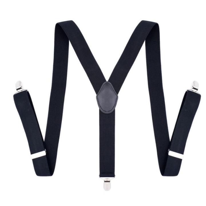 Men's Y-back Design Suspenders Elastic Adjustable Wide Clip