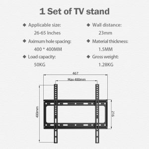 【Ready Stock】Universal Slimed Wall Mounted Fixed TV Bracket Table TV Stand for 14"-65" LCD LED Screen Monitor Desk Bracket