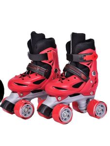 [COD] Childrens Adjustable Double-Row Roller Skating Suitable for Boys and Girls 4-Wheel Roller Skates Breathable Childrens Outdoor Sports Roller Skates Anti-Slip and Wear-Resistant