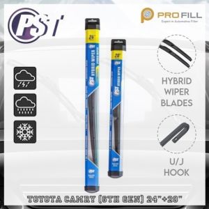 PST Hybrid Wiper Blade Set [Rubber Type] - Toyota Camry (6th Gen) 2006-12 24"+20"