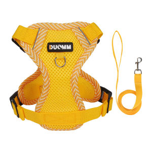 HamshMoc Durable Dog Harness And Leash Set Reflective Dog Vest Adjustable Lead Rope With Soft Handle For Small Medium Dogs