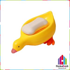 HB Creative Duck Shape Soap Box Cartoon Soap Dish Drainable Soap Holder Soap Container Tray