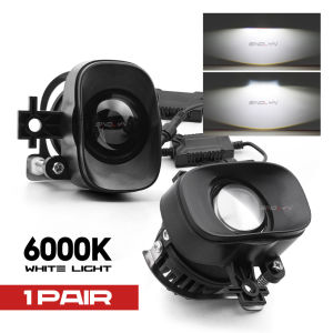 Sinolyn Tri Colors Bi LED Projector Lens H11 Fog Lights For Nissan Navara Np300/ X-trail/ Terra/ Kicks/ Juke/ Qashqai/ Pathfinder/ Mitsubishi Xforce/ Destinator Retrofit 3000K 4300K 6000K Bumper Sportlight Driving Lamps Car Accessories