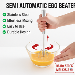 HOME BEST 1pc Semi Auto Egg Beater Hand Push Eggs Whisk Manual Mix Beater Milk Frother Stirrer Blender Home Living Kitchenware