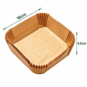 100Pcs Pack Air Fryer Liner Paper Air Fryer Non Stick Baking Mats For Household Baking Preparation