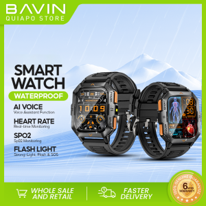 BAVIN BW606 Waterproof Sport Smart Watch 2.01" HD Display w/ AI Voice Health Monitor & Flashlight for Smartphones