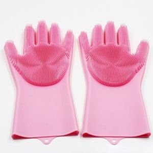Pet Grooming Gloves Dog Cat Bathing Shampoo Glove Scrubber Magic Dishwashing Cleanner Sponge Silicon Hair Removal Glove
