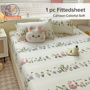 Dansunreve Flower Fitted Sheet Cute Animal Bedsheet Cartoon Queen Size Bedsheets Single King Bedding Mattress Cover