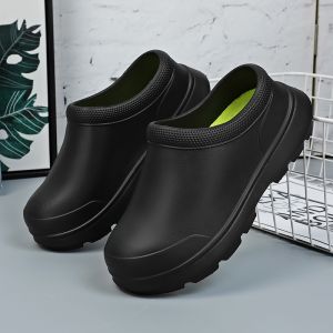 VINCENT Kitchen Safety Shoes for Men Women Chef Clogs Shoes -Non-slip &Oil-proof Work Shoes Thick Sole Waterproof Slip on Half Shoes Garden Shoes Restaurant Cook Shoes Comfortable Professional Hospital White Nurses Slippers-2026