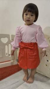 SETELAN ANAK K-POP VIRAL BAJU BALITA PEREMPUAN IMPORT PINK LEATHER