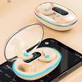 USB Rechargeable Sleeping Slim X55 Bluetooth Wireless Earbuds with Digital LED Display and Touch Control Buds. 