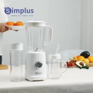 Simplus Blender Juicer 1.25L Multifunctional Food Processor 3 Blending Modes 3 Interchangeable Cups