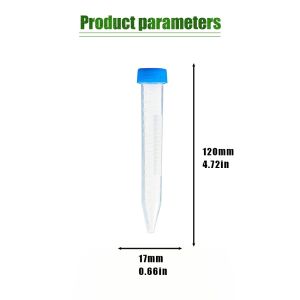 25Pcs/Set Centrifuge Tube Plastic 15ml Conical Centrifuge Tubes Liquid Storage Conical Color Blue Cap Plastic