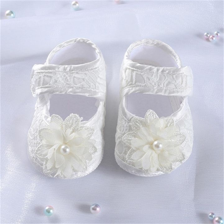 Kisseangel] White Lace Princess Shoes Soft Sole Baby Toddler Shoes