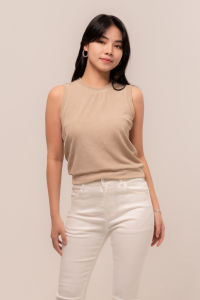 RIMINI - Tanktop Wanita  Open Back Rib-Knit Size XS-XL - Winona Top 5068
