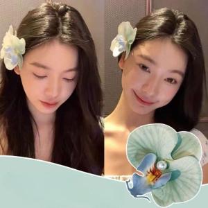 Jepitan Rambut Korea ukuran 9 CM / Jepit Rambuk Kepala Bunga Anggrek / Jepit Rambut Fashion Wanita Kepala Bunga Anggrek Cantik Flowers Hair Clip Latex / Jepitan Rambut Anggrek SH AK03