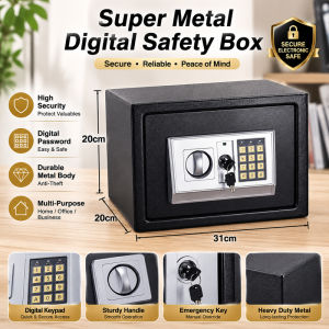 Electronic Digital Keypad Security Safe Box Heavy‑Duty Steel Fire Lock Box Safe Cabinet for Storing Cash Jewellery