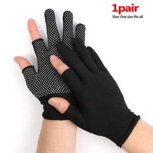 5Pairs Non-Slip Nylon Gloves Half Finger Touch Screen Gloves Work Gloves for Men Riding Motor Gloves Anti-UV Riding Gloves Outdoor Sports Gloves