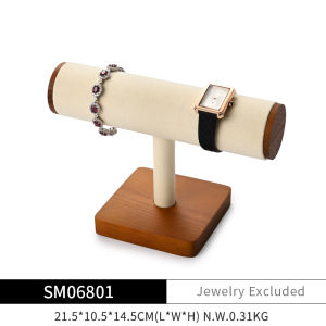 Oirlv Wooden Jewelry Display Stand Set Ring Earrings Storage Holder Bracelet Necklace Organizer Tray